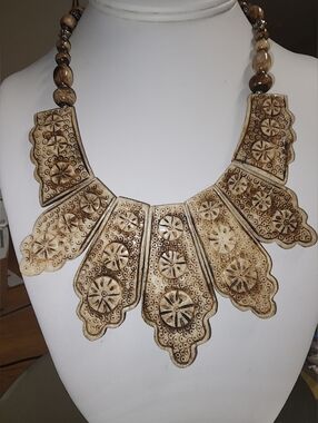 Vintage Tribal Nepalese Tibetan Yak Bone Spiritual Choker